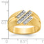 14k Mens Polished Satin and Grooved Ring Mounting, Mounting Only - Sophia Jewelers