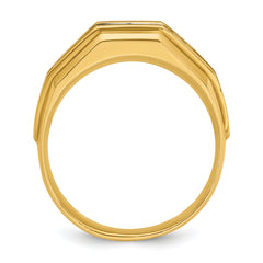 14k with White Rhodium Men's Polished and Satin 5-Stone 1 Carat AA Quality Diamond Ring