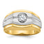 14k Two-tone Mens Polished and Satin 1/3 carat Diamond Complete Ring - Sophia Jewelers