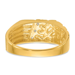 14k .02 carat Lab Grown Diamond VS/SI+ G+ Complete Textured Men's Nugget Ring