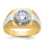 10k Two-tone Men's Polished Satin and Textured Ring Mounting (No Stones Included)
