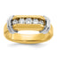 14k Two-tone Men's Polished and Grooved 5-Stone 1/2 Carat AA Quality Diamond Ring - Sophia Jewelers