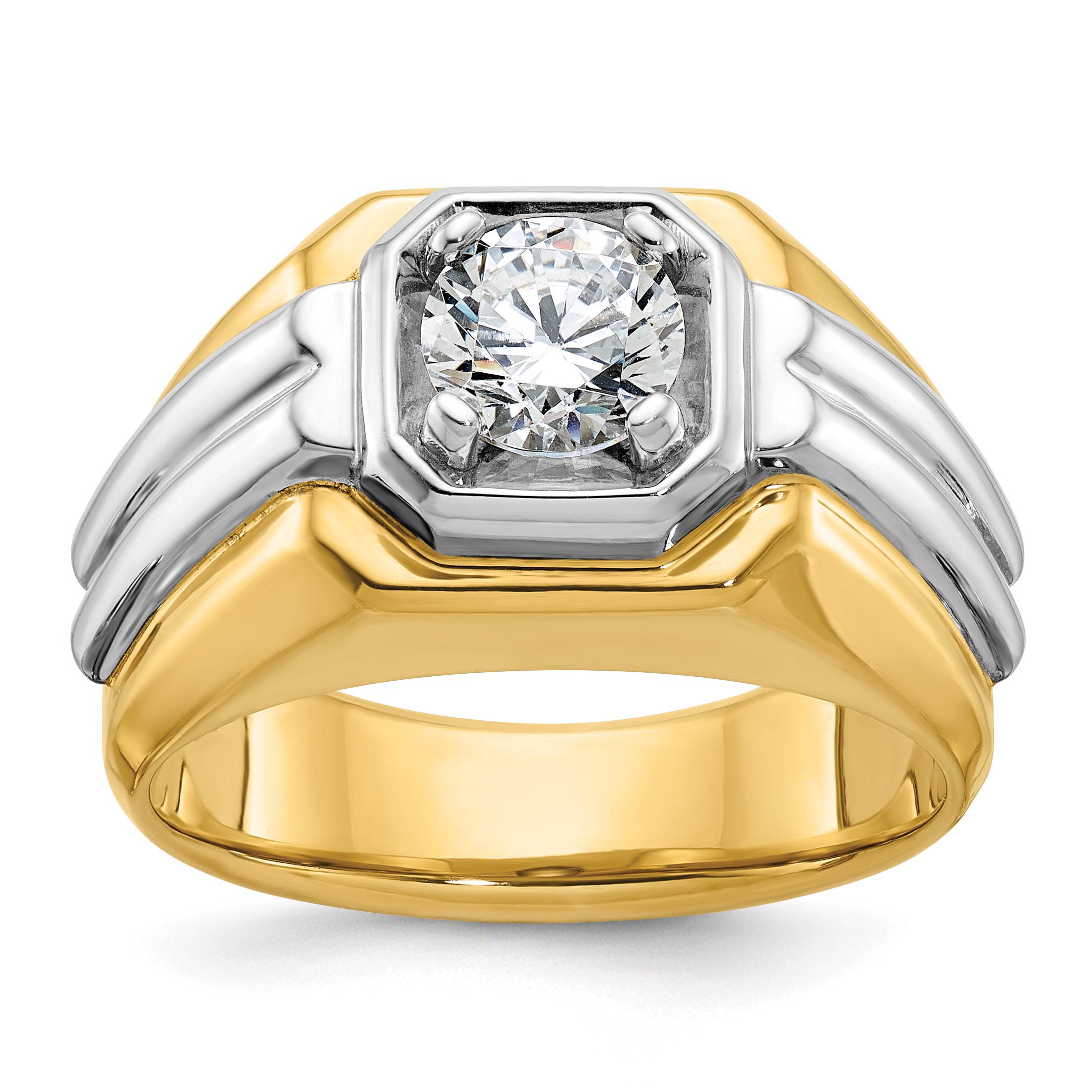 10k Two-Tone Fancy Ring Mounting (No Stones Included)