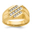14k Men's Polished Satin and Grooved 1/2 Carat AA Quality Diamond Ring - Sophia Jewelers