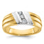Men's Three-Stone Diamond Ring in 14K Two-Tone Gold, 8.23mm (1/5 ct. tw.), Size 10 - Sophia Jewelers