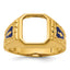 10k Men's Polished and Textured Blue Lodge Master Masonic Ring Mounting, Mounting Only - Sophia Jewelers