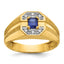 14k Mens Octagon Gemstone and Diamond Satin Ring Mounting, Mounting Only - Sophia Jewelers
