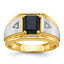 14k Two-tone Mens Satin Octagon Onyx and Diamond Complete Ring - Sophia Jewelers