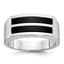 14k White Gold Mens Polished and Satin 2-Row Onyx Ring - Sophia Jewelers