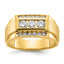14k Men's Polished and Satin 3-Row 3/4 Carat AA Quality Diamond Ring - Sophia Jewelers