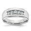 14k White Gold Polished and Brushed Five Stone Men's Ring Mounting, Mounting Only - Sophia Jewelers