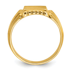 14k 10x10mm Men's Square Signet Ring