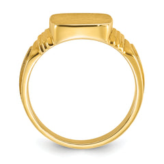 14k 14x12mm Men's Cushion Signet Ring