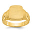 14k 14x12mm Men's Cushion Signet Ring
