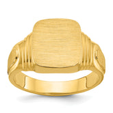 14k 14x12mm Men's Cushion Signet Ring