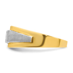 14k Two-tone Men's Polished and Satin Complete Lab Grown VS/SI FG - Sophia Jewelers