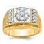 14k Two-tone Mens Polished and Satin Cluster Ring Mounting, Mounting Only - Sophia Jewelers