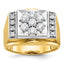 14k Two-tone Mens Polished and Satin Cluster Ring Mounting, Mounting Only - Sophia Jewelers