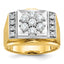 Men's Diamond Cluster Ring in 14K Two-Tone Gold, 15.73mm (1 ct. tw.), Size 10 - Sophia Jewelers