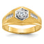 14k Mens Polished and Satin Diamond Ring Mounting, Mounting Only - Sophia Jewelers