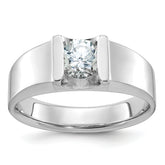 14k White Gold 1 carat Lab Grown Diamond VS/SI+ G+ Complete Men's Ring