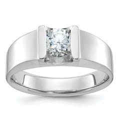 14k White Gold 1 carat Lab Grown Diamond VS/SI+ G+ Complete Men's Ring