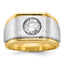 14k Two-tone Mens Polished and Satin 1 carat Diamond Complete Ring - Sophia Jewelers
