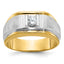 14k Two-tone Mens Polished and Satin 1/4 carat Diamond Complete Ring - Sophia Jewelers