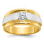 14k Two-tone Mens Polished and Satin 1/4 carat Diamond Complete Ring - Sophia Jewelers