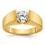 Men's Bezel Setting Lab-Grown Diamond Ring in 14K Yellow Gold (1 ct. tw.), Size 10 - Sophia Jewelers