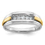 14k Two-tone Men's Polished and Grooved 5-Stone 1/4 Carat AA Quality Diamond Ring - Sophia Jewelers