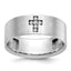Men's Diamond Cross Ring in 14K White Gold, Satin (1/20 ct. tw.), Size 10 - Sophia Jewelers