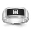 14k White Gold Men's Polished Satin and Grooved Ring Mounting, Mounting Only - Sophia Jewelers