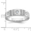 14k White Gold Men's Polished Satin and Grooved 3-Stone 1/5 Carat AA Quality Diamond Ring - Sophia Jewelers
