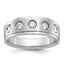 14k White Gold Mens Polished and Satin Diamond Ring Mounting, Mounting Only - Sophia Jewelers
