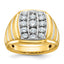 14k Two-tone with White Rhodium Men's Polished Satin and Grooved 1 Carat AA Quality Diamond Ring - Sophia Jewelers