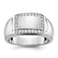 Men's AA Diamond Rectangle Signet Ring in 14K White Gold (3/8 ct. tw.), Size 10 - Sophia Jewelers