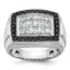 Men's Lab-Grown & Black Diamond Cluster Ring in 14K White Gold (1 ct. tw.), Size 10 - Sophia Jewelers