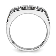 14k White Gold Men's Polished Satin and Cobblestone Textured Ring Mounting (No Stones Included)