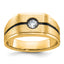 10k Men's w/Black Rhodium Satin Diamond Complete Ring