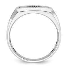10k White Gold with Black Rhodium Men's Satin Black and White Diamond Complete Ring