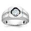 14k White Gold Mens Polished and Satin 1/5 carat Diamond Semi-mount Ring, Mounting Only - Sophia Jewelers