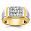 14k with White Rhodium Men's Polished and Satin 1/2 Carat AA Quality Diamond Cluster Ring - Sophia Jewelers