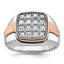 Men's Cluster Ring in 14K Two-Tone Gold (1 ct. tw.), Size 10 - Sophia Jewelers