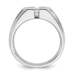 14k White Gold Men's Polished and Satin Diamond Ring Mounting (No Stones Included)