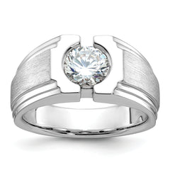 14k White Gold Men's Polished and Satin Diamond Ring Mounting (No Stones Included)