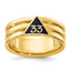 10k Men's Polished and Grooved with Black Enamel Active 33rd Degree Masonic Ring