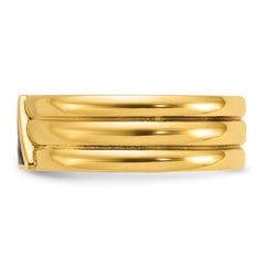 14k Men's Polished and Grooved with Black Enamel Active 33rd Degree Masonic Ring