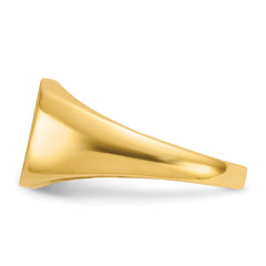 14k 12x12mm Men's Satin Top Cushion Signet Ring