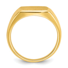 14k 14x14mm Men's Cushion Signet Ring